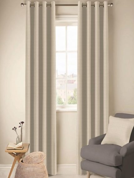Santiago - Alabaster Textured Eyelet Curtain