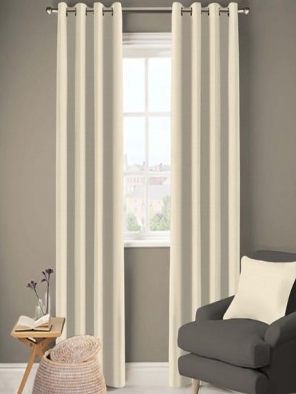 Sensual - Straw Plain Eyelet Curtain