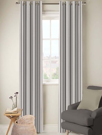 Bellariva - Nutmeg Striped Eyelet Curtain