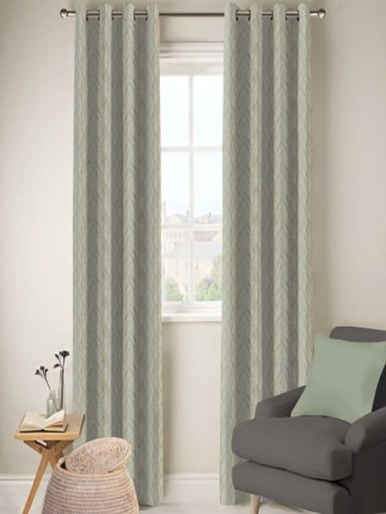 Eden - Celedon Embroidered Eyelet Curtain