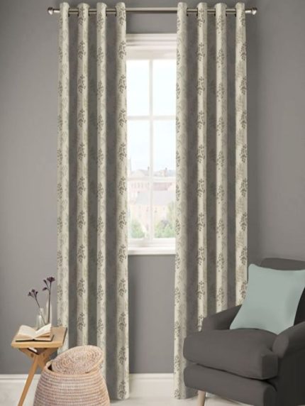 Country Side -duck Egg Embroidered Eyelet Curtain