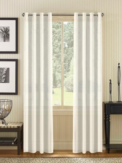 Monza - Chalk Sheer Eyelet Curtain